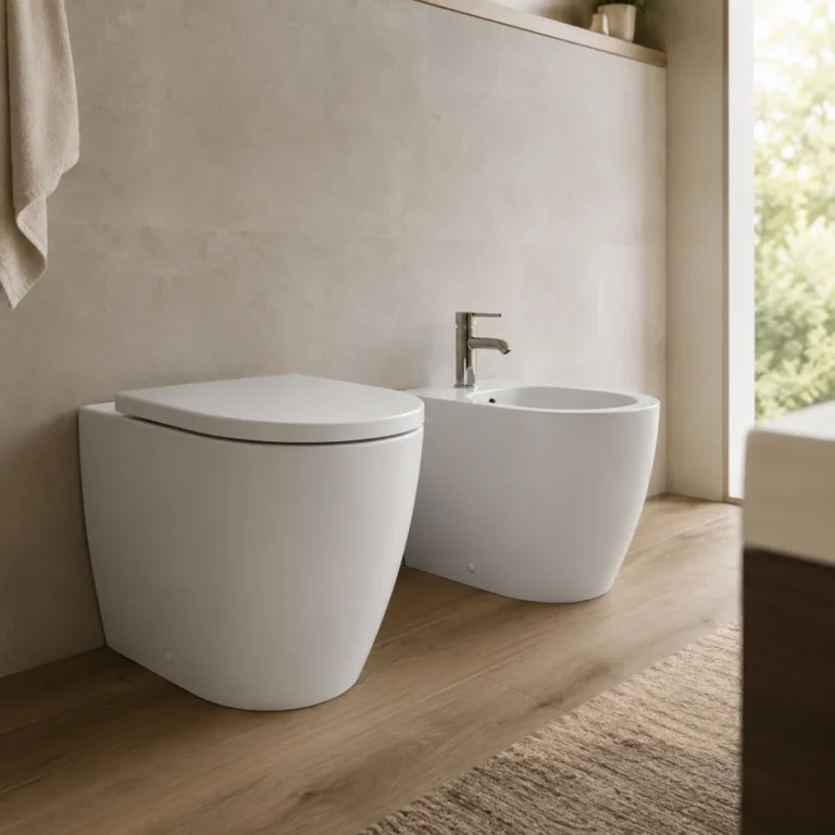 Geberit iCon Coppia sanitari filo muro Rimless con coprivaso