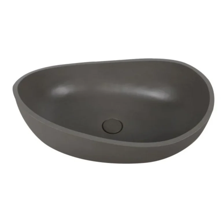 Karag Lavabo da appoggio rettangolare Eris terrazzo 57x37 cm cement con valvola inclusa
